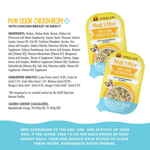 Weruva Meals 'n More Paw Lickin' Chicken Recipe Plus Dog Food 3.5oz - Poudre Pet & Feed Supply 3